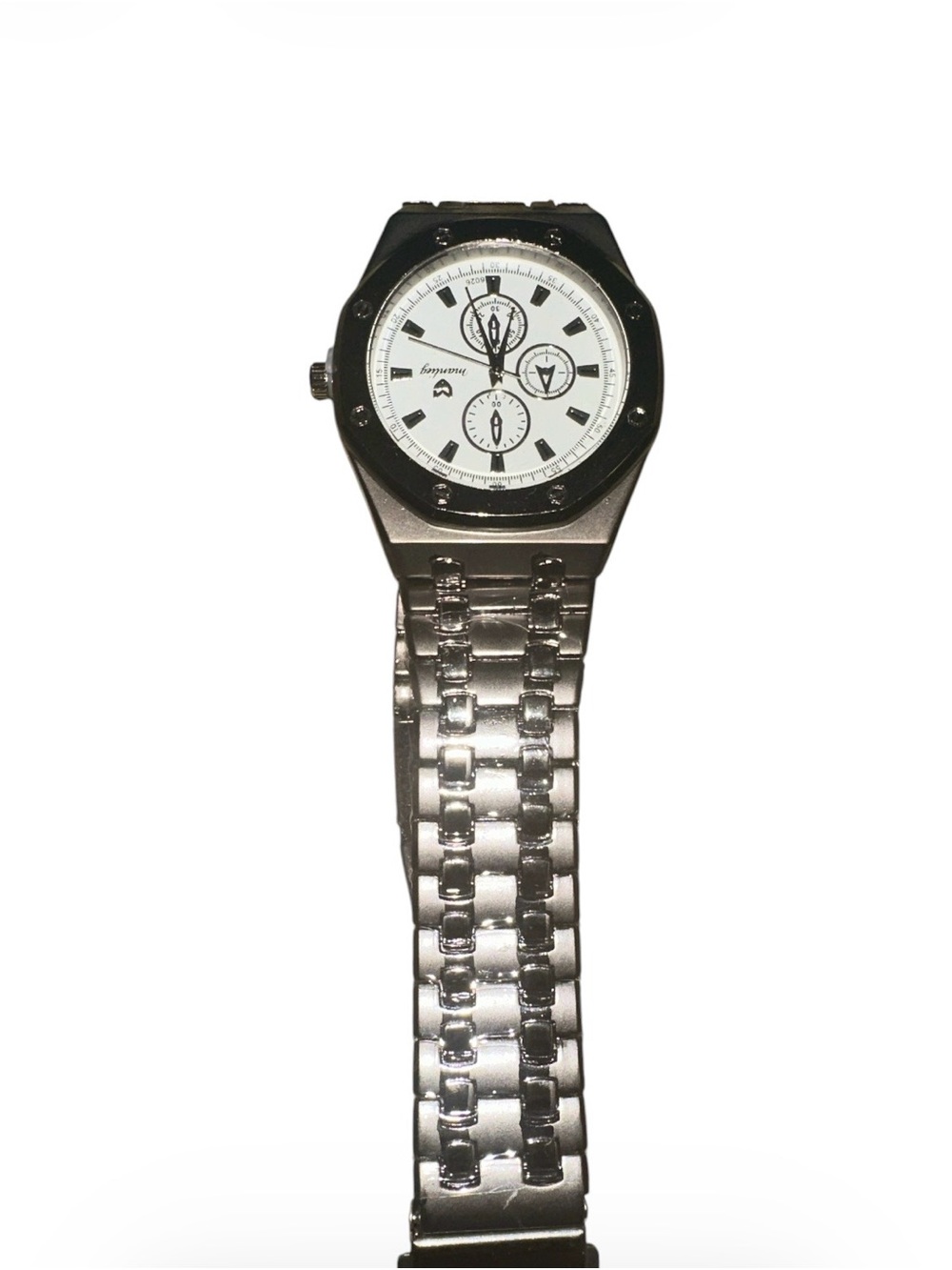 NWOT! Stainless Steel Backing Silver Mens Watch